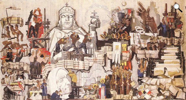 Aba-Novák Vilmos: Magyar-francia történelmi kapcsolatok - vázlat, 1936 (Fotó: MNG)