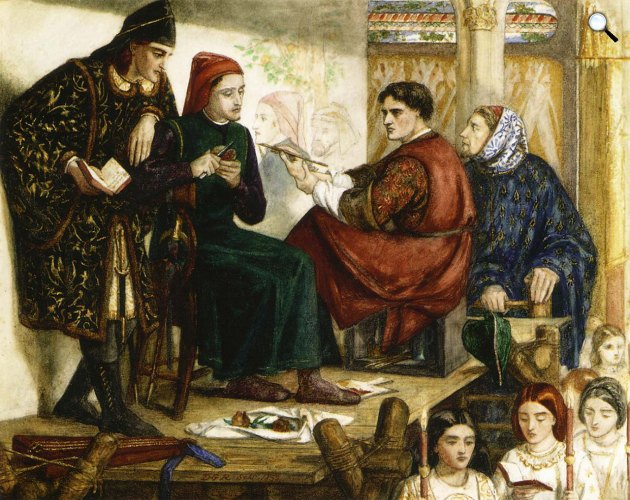 Dante Gabriel Rossetti: Giotto Dante portréját festi (Fotó: Wikiart)