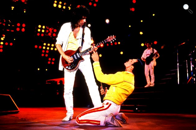 Queen koncert - Freddie Mercury, Brian May, Roger Taylor, Brian Deacon (Fotó: listal.com)