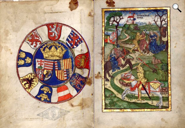 A Thuróczy János Chronica Hungaroruma krónikájának első két lapja, 1488 - Todoreszku Gyula könyvtárából (Fotó: OSZK)