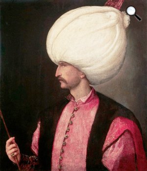 Tiziano Vecellio: I. (Nagy) Szulejmán oszmán szultán (Fotó: Wikipédia)