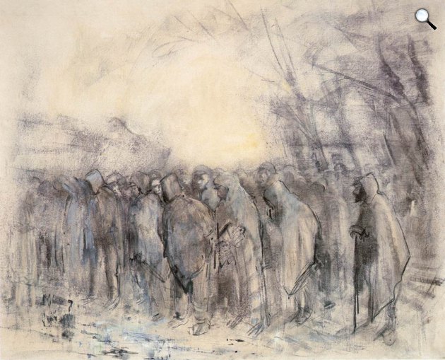 Mednyánszky László: Vonuló foglyok, 1914-18 (Fotó: Janus Pannonius Múzeum)