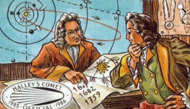 Sir Isaac Newton és Edmond Halley (Fotó: Wikipédia)