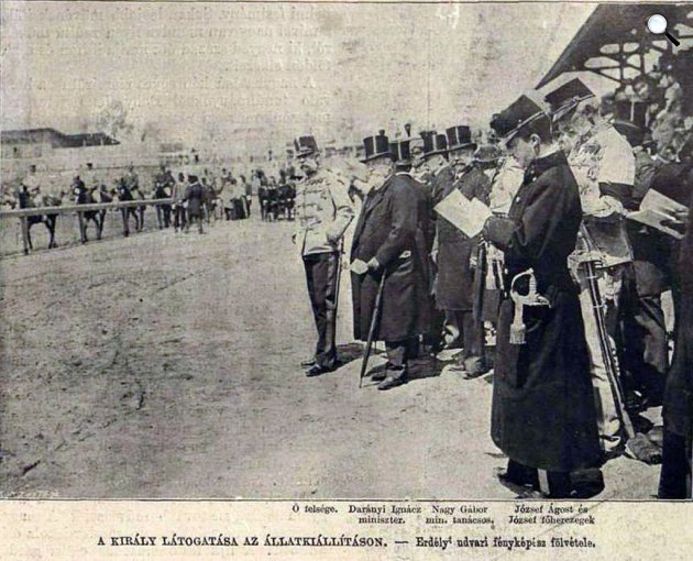 I. Ferenc József az Ezredévi (Millenniumi) kiállítás állatvásárán, 1896. május 12. (Fotó: OSZK)