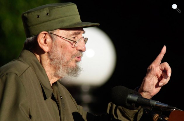 Fidel Castro (1926-2016) kommunista politikus beszédet mond, 2010, Kuba (Fotó: Twitter)