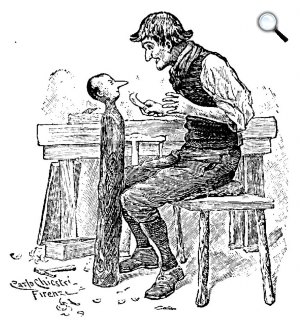 Carlo Collodi - Carlo Chiostri: Pinokkió - illusztráció, 1901 (Fotó: Wikipédia, Cultura.hu)