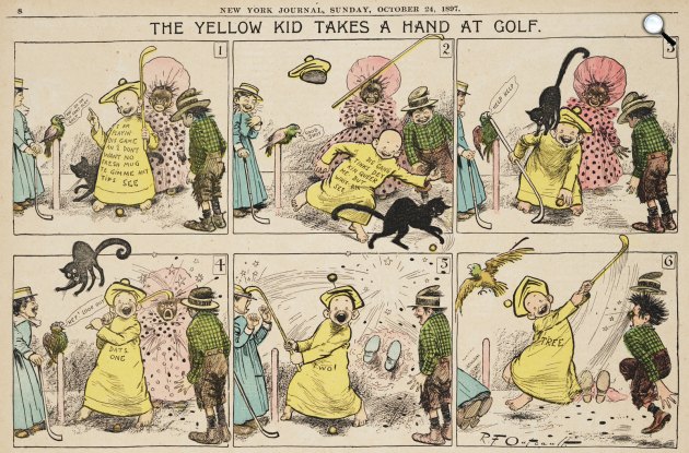 Richard Felton Outcault: Yellow Kid, képregény, 1897. október 24. (Fotó: cartoons.osu.edu)