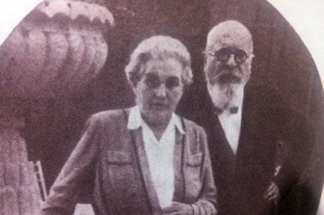 Gundel Károly vendéglős és felesége, Gundel Károlyné Balsutig Margit, 1945, Budapest (Fotó: Gundel Imre: Gasztronómiáról és Gundelekről)