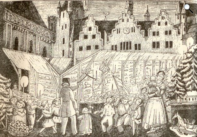 Frankfurti karácsonyi vásár, Frankfurt, 1851 (Fotó: Wikipédia)