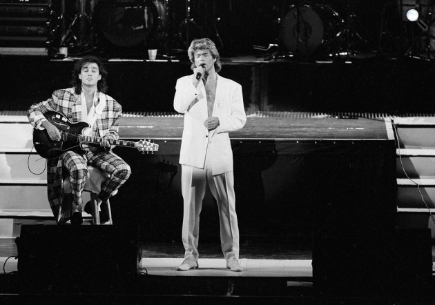 Wham - George Michael és Andrew Ridgeley, 1985 (Fotó: listal.com)