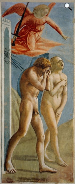 Masaccio: Kiűzetés a paradicsomból, a Brancacci-kápolna freskójának részlete, Santa Maria del Carmine, Firenze (Fotó: Wikiart)