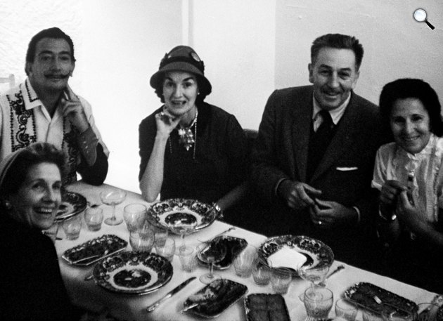 Salvador Dalí festőművész és Walt Disney rajzfilmrendező, producer (Fotó: waltdisney.org)