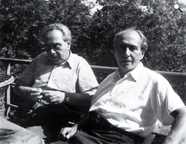 Zelk Zoltán és Déry Tibor, 1960 (Fotó: PIM)