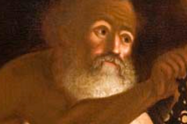 Ismeretlen festő: Diogenész a lámpással, részlet 17. szd. (Fotó: auktion-bergmann.de)