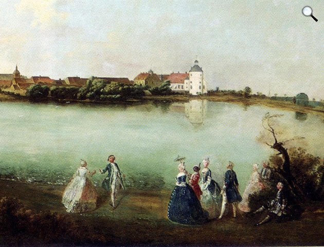 Knobelsdorff: Kilátás a Rheinsberg-kastélyra, ca 1737 (Fotó: Wikipédia)