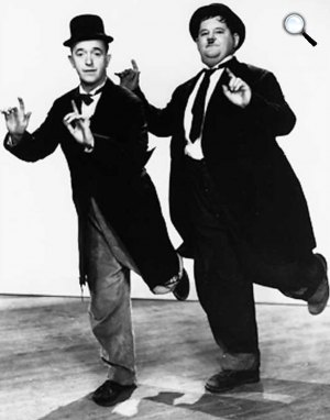 Stan Laurel (1890-1965) és Oliver Hardy (1892-1957) burleszkszínészek (Fotó: listal.com)