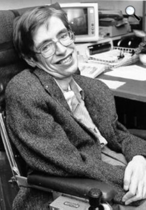 Stephen Hawking elméleti fizikus tudós a NASA-nálm 1999 (Fotó: NASA) 