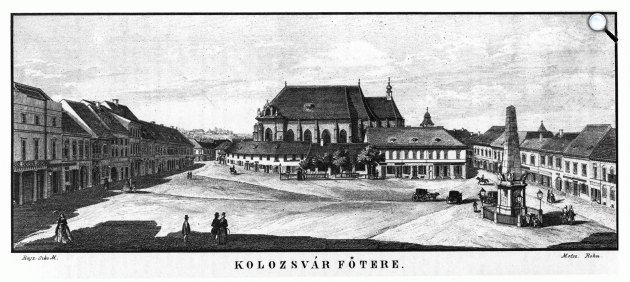 Kolozsvár főtere Kazinczy látogatása idején (Fotó: MEK / OSZK)