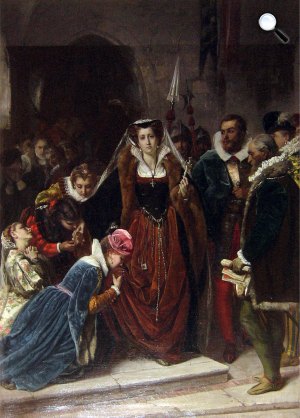 Scipione Vannutelli: Stuart Mária, Skócia királynőjét a vesztőhelyre kísérik, 1861 (Fotó: Wikiépédia)