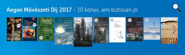 A 2017-es AEGON Művészeti Díjra esélyes tíz könyv (Fotó: Facebook / Aegon Művészeti Díj)
