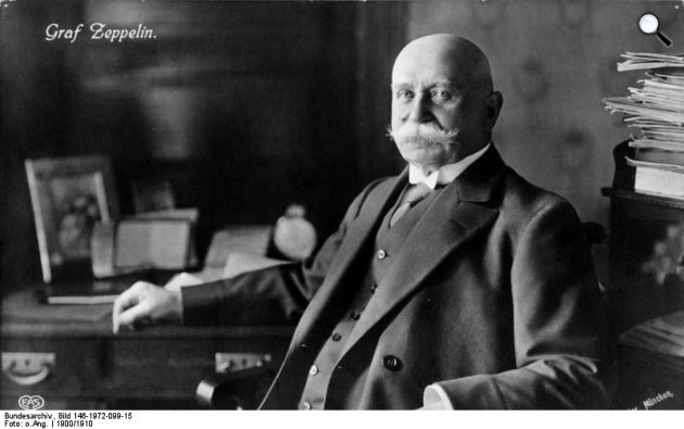 Ferdinand von Zeppelin, a nevét viselő léghajó tervezője, 1900 (Fotó: Bundesarchiv, Bild)