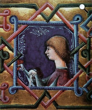 Janus Pannonius (1434-1472) költő, politikus arcképe Plautus-kódex, c. 1465 (Fotó: Wikipédia)