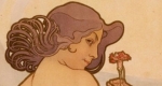 Alfons Mucha: Szegfű - Virágok sorozat, 1898 (Fotó: muchafoundation.org)
