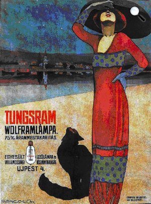 Faragó Géza: Tungsram Volfrámlámpa-plakát, 1912 (Fotó: Wikipédia)