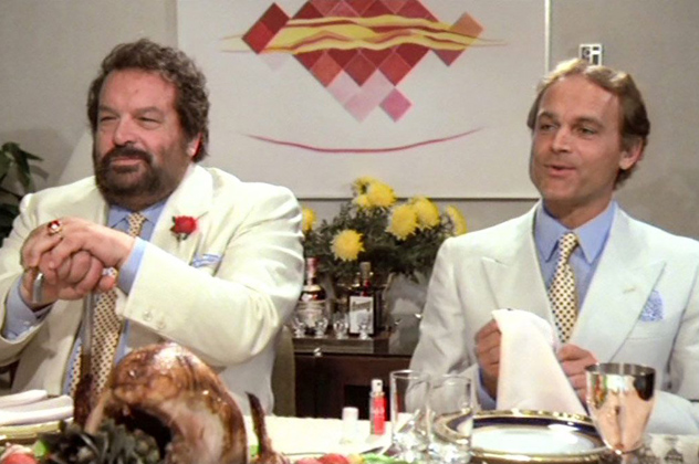 Nincs kettő négy nélkül - Bud Spencer és Terence Hill, 1984 (Fotó: listal.com)