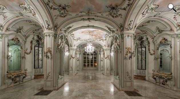 Az Esterházy-kastély díszterme, a Sala Terrena, Fertőd (Fotó: Eszterháza Központ / Batár Zsolt)