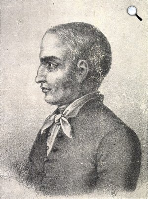  Schöfft Ágoston portréja, Rohn Alajos kőmetszete: Kőrösi Csoma Sándor (1784-1842) portréja, 1846 (Fotó: csoma.mtak.hu)