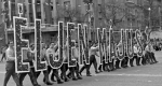 1956. május 1-i felvonulás, Hősök tere, Budapest (Fotó: Fortepan)