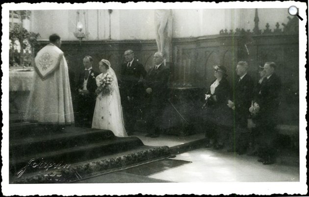 Dsida Jenő (1907-1938) költő és Imbery Melinda (1912-1987) esküvője, Kolozsvár, 1937 (Fotó: Fotofilm Kolozsvár / PIM)