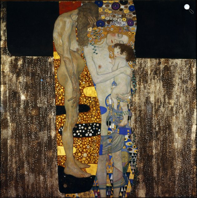 Gustav Klimt: Egy anya három éve - Anya és gyermeke - részlet (Fotó: klimtgallery.com)