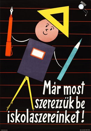 Kassowitz Félix (Kasso) (1907-1983) iskolaszer hirdetés plakátja (Fotó: kArton Galéria)
