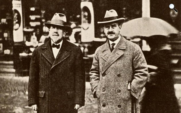 Heinrich Mann (1871-1950) és öccse, Thomas Mann (1875-1955), 1930 körül (Fotó: Thomas-Mann-Archiv)
