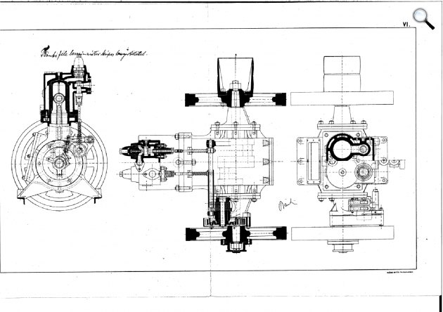 A Bánki motor tervrajzai, Mechwart András és Bánki aláírásával (Fotó: OMIKK-BME Levéltár)