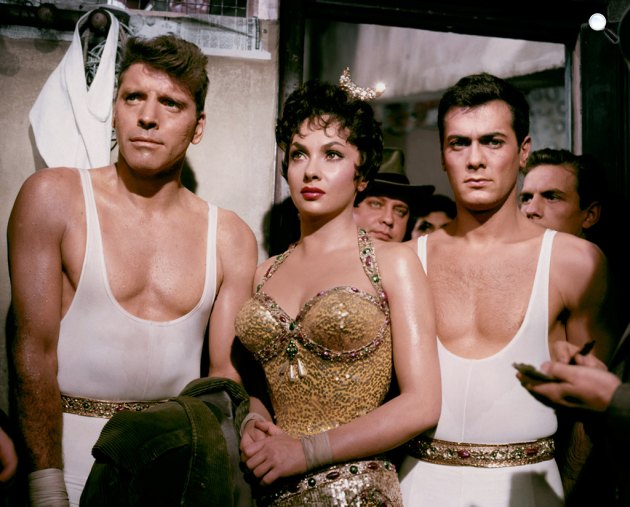 Trapéz - Burt Lancaster, Gina Lollobrigida és Tony Curtis, 1956 (Fotó: Wikimedia)