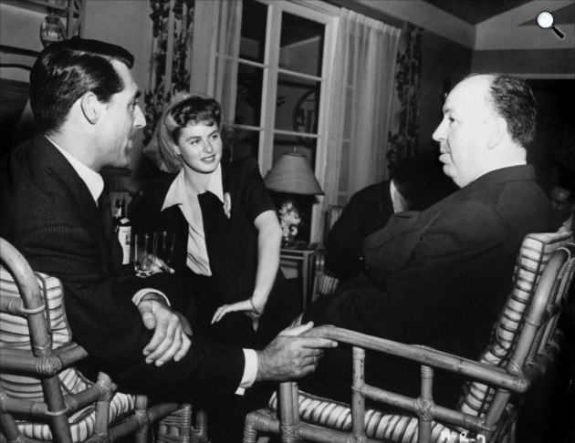 Cary Grant, Ingrid Bergman és Alfred Hitchcock (Fotó: listal.com)