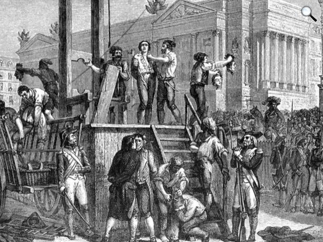 Maximilie de Robespierre, Louis Antoine Léon de Saint-Just és más jakobinusok kivégzése, 1794 (Fotó: Wikipédia)