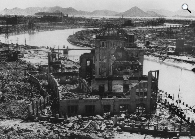 Hirosima, Japán az atombomba robbanása után, 1945. augusztus (Fotó: Wikimédia)