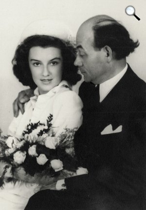 Tamási Áron harmadik feleségével, Basilides Alizzal házasságkötésükkor (Fotó: Wachter Klára / PIM)