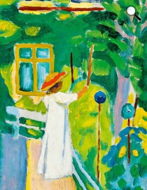 Czigány Dezső: Kalapos nő virágos kertben, 1909 (Fotó: Kieselbach Galéria)