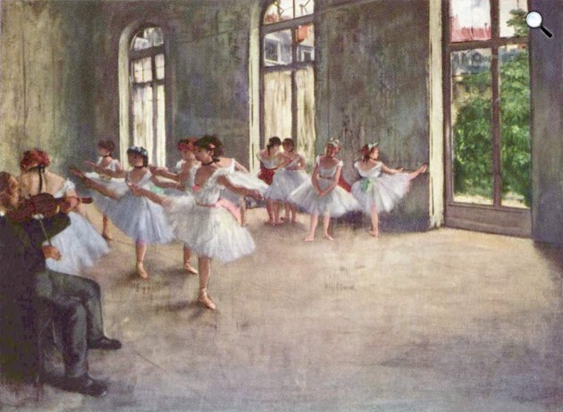 Edgar Degas: Balettpróba, olaj-vásznon, 1873 (Fotó: Fogg Art Museum)