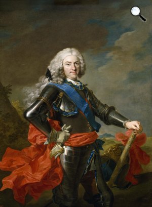 Louis-Michel van Loo: V. Fülöp király díszfegyverzetben, 1739 (Fotó: Wikiart)