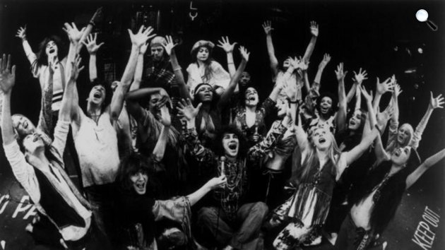 A Hair musical 1968 tavaszán már a Broadwayn (Fotó: hairthemusical.com)