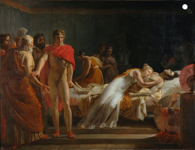 Léon Cogniet: Briszéisz Patrokloszt siratja, 1815 (Fotó: MNG)