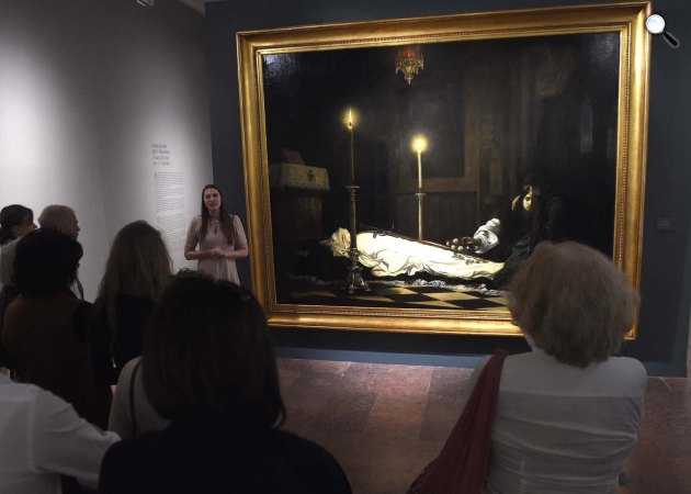 Madarász Viktor: Hunyadi László siratása, 1859 festménye a Magyar Nemzeti Galéria kiállításán, 2017 (MTI Fotó: Bruzák Noémi)
