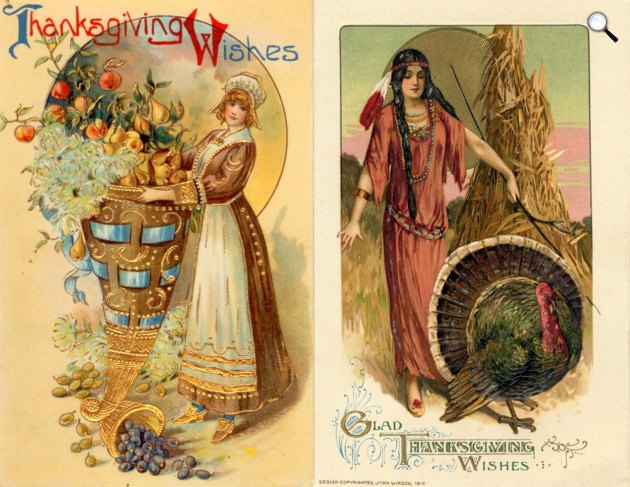 A hálaadás napja (Thanksgiving Day) képeslapok, 1910, 1912 (Fotó: viintage.com)