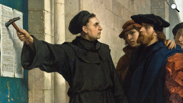 Ferdinand Pauwels: Luther Márton kitűzi 95 reformtézisét, Wittenberg (Fotó: Wikimédi)